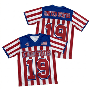 Maillot de basket-ball des États-Unis d'Amérique, col en V, manches courtes, maille sublimée en polyester respirant, anti-transpiration, unisexe, adulte - Product Image 1