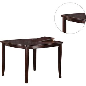 Table de salle à manger à hauteur de comptoir avec plateau extensible papillon, 1 pièce, en placage de bouleau, MDF et bois d'hévéa, pour mobilier de salle à manger - Product Image 5