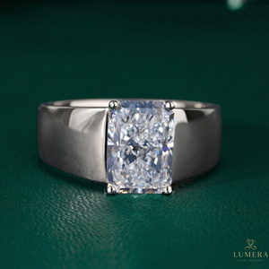Anillo de Compromiso con Diamante Cultivado en Laboratorio Certificado por IGI, Oro Blanco de 9K, 10K, 14K, 18K, Corte Radiante, Solitario, Banda Ancha para Mujer - Product Image 1