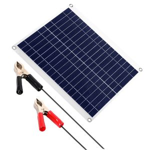 Panneau solaire extérieur 12V 25W IP68 étanche avec câble de charge double USB 3.0A pour chargeur de batterie de voiture - Product Image 1