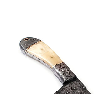 Couteau de Chef en Acier Damas, Meilleure Vente, Personnalisable OEM, Lame Dentelée, Qualité Industrielle, Chasse, Survie, Usage Quotidien, Manche en Bois Blanc - Product Image 6