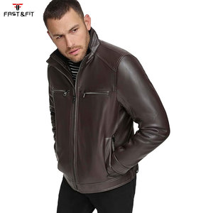 Chaqueta de Motocicleta de Invierno de Alta Calidad, Elegante, Suave, Impermeable, Transpirable, de Lona y Cuero Genuino, con Doble Cremallera, de Color Sólido - Product Image 3