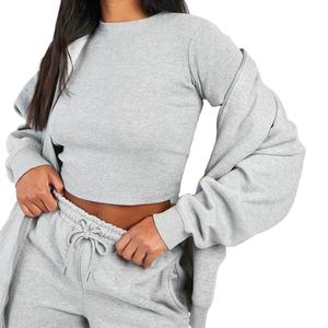 Chaqueta corta con capucha Conjuntos de pantalón de dos piezas Chándal de invierno para mujer Trajes de chándal para mujer Jogger de lana Conjunto de pantalones de 3 piezas 2026 - Product Image 4