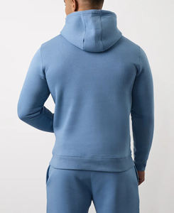 Vente Flash : Ensemble de survêtement pour homme en molleton de coton, sweat à capuche et pantalon de jogging à deux poches latérales, coupe ajustée, couleur unie - Product Image 4