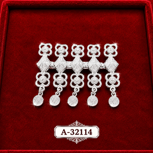 MOLL JEWELLERS Broches de coral de aleación de zinc chapados en plata con borlas de cadena para mujer/unisex, accesorios de ropa A-32112 - Product Image 3