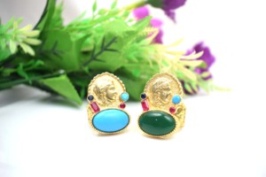 Anillo Boho de Oro de 18K con Piedras Preciosas Naturales para Mujer y Hombre, Anillos Grandes de Estilo Bohemio Hechos a Mano para Boda o Aniversario - Product Image 3