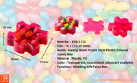 Boîte de mariage pliable en plastique PS transparent de style puzzle Kwang Hsieh, écologique, réutilisable, avec logo personnalisé, sans danger pour les aliments