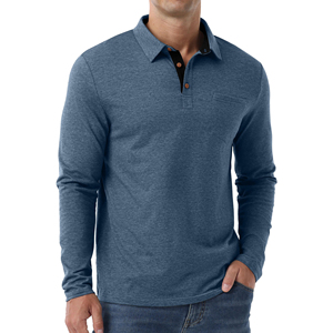 Mens Performance Long Sleeve <b>Polo</b> Shirt Polyester Material Quick Dry Stretch Fabric Comfortable <b>Sports</b> Wear <b>Polo</b> Shirts - Product Image 4