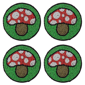 Sous-verre brodé fait main en perles de rocaille à motifs floraux colorés par Creative Art Zone - Product Image 6