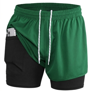 Pantalones Cortos Deportivos 2 en 1 Transpirables de Secado Rápido con Spandex para Correr, Hacer Ejercicio, Ciclismo, Entrenamiento, Surf y Deportes - Product Image 1