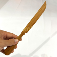 OEM Natürliches Teakholz Gezahntes Messer Handgefertigtes Holz-Brotmesser Umweltfreundliches Tafelmesser Nachhaltiges Küchenzubehör