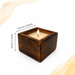 Vela de Cera de Soja Hecha a Mano con Flores Secas, Vela Cuadrada de Madera Natural, Decoración Rústica para el Hogar, Regalo para la Inauguración de una Casa - Product Image 6
