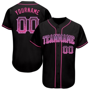 Maillot de baseball authentique OMMIZ INDUSTRY personnalisé noir, rose et bleu clair, style Drift, le plus vendu en gros - Product Image 1