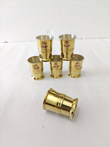 Tasses de voyage en laiton avec poignée, mini-tasses classiques pour whisky, vodka, liqueur, idéales pour les fêtes et les bars - Product Image 2