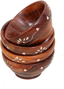 Natural Solid Acacia Wood Serving Bowl <b>Set</b> Handmade Wooden Salad Fruit Soup Bowls for Kitchen Dining Restaurant - Product Image 6