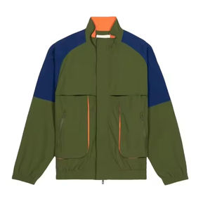 Chaqueta cortavientos anorak de última moda con logotipo personalizado, forro de malla transpirable, talla grande, impermeable, para hombre. - Product Image 1