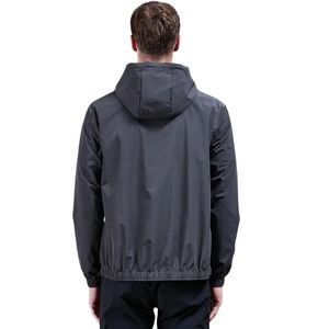 Veste coupe-vent légère à capuche pour homme, fermeture éclair intégrale, veste de sport décontractée pour l'extérieur, résistante à l'eau, poignets élastiques, cordon de serrage à l'ourlet - Product Image 2