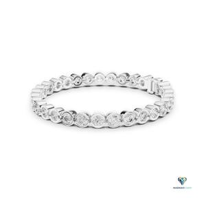 9.30 CT White <b>Gold</b> Round Lab Grown Diamond Bezel Set Tennis Bracelet in 18K <b>Solid</b> <b>Gold</b> - Product Image 4