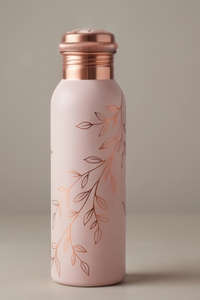 Botella de Agua de Cobre Esmaltado Hecha a Mano al por Mayor, con Arte Botánico, Ayurvédica, Antiderrames, Ecológica, para Gimnasio y Oficina, OEM - Product Image 4