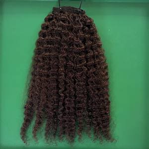 ขายส่งเวอร์จินบราซิลมนุษย์ผมมัดผมดิบสีดําพม่าหยิกคู่ดึงมัดจาก Qhair - Product Image 2