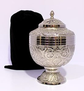 Urne funéraire classique décorative en laiton pour adultes, avec finition mate lisse, pour cendres commémoratives - Product Image 4