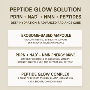 EXOSHINE Peptide Glow Solution PDRN NAD NMN Complexe Peptidique Hydratant Booster de Peau Ampoule Éclat Raffermissant - Product Image 2