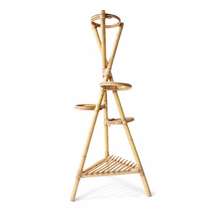 Cane rattan plant shelf greenery display <b>pot</b> <b>holder</b> discount deal freestanding planter rack - Product Image 2