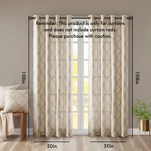 Pannello tenda finestra superiore Grommet con stampa traforata solo mantovana 1 pz - Product Image 2