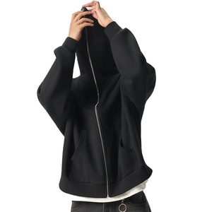 เสื้อฮู้ดดี้คุณภาพสูงแบบขายส่ง OEM สำหรับผู้ชายและผู้หญิง ซิปยาวคลุมหน้า แบบเรียบง่าย สไตล์ลำลอง พร้อมสกรีนโลโก้ - Product Image 1