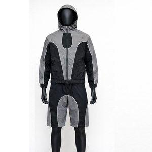 Custom New Fashion Two-Piece Shorts Set Windbreaker <b>Zip</b>-<b>Up</b> Hooded <b>Jacket</b> with Track Suit Short Sets for Women men's <b>jackets</b> - Product Image 2