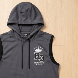 เสื้อกล้ามมีฮู้ดพิมพ์ลายสำหรับออกกำลังกายผู้ชาย รุ่น Regal Three Sleeveless Hooded Mens Gym Workout Fitness Singlet Tops Men Muscle Fit - Product Image 5