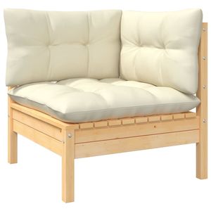 Conjunto de Muebles de Jardín de Madera de Pino Maciza con Tela 100% Poliéster - Product Image 3