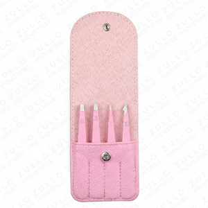 2PCS Silver Stainless Steel Eyebrow Tweezers Set 9 Hole Slanted Tip Professional <b>Makeup</b> Beauty <b>Tools</b> OEM - Product Image 6