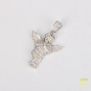 Colgante de Ala de Ángel Estilo Hip Hop con Acabado de Joyería con Diamantes Brillantes - Product Image 3