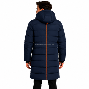 Men long hooded waterproof windproof down jacket winter thick warm padded <b>parka</b> outdoor slim fit lightweight breathable - Product Image 2