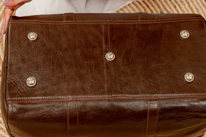 High Quality Multifunction Vintage Fashion Designer Floral Unisex Genuine Leather Duffel <b>Bag</b> Zipper Waterproof <b>Large</b> Capacity - Product Image 6
