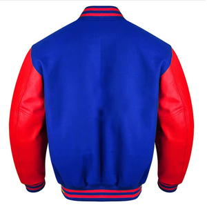 Custom Embroidered Geometric Logo Baseball Letterman Varsity Bomber Jacket with Stand Collar for <b>Men</b> Winter - Product Image 6