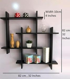 Moderna Bolsa de Almacenamiento Flotante de Bambú para Montar en la Pared, de un Solo Nivel, Decorativa para Sala de Estar, Dormitorio, Oficina, Estilo Costero - Product Image 4