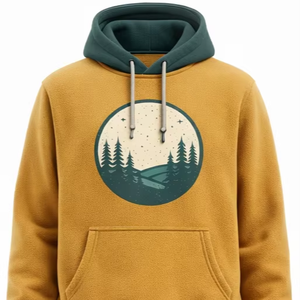 Sweat à capuche sublimé pour homme, coupe ample, en molleton épais, imprimé graphique bicolore, thème aventure, qualité premium - Product Image 1