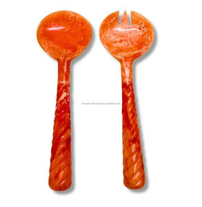 Customized Size & Color Resin Wooden Metallic <b>Salad</b> <b>Servers</b> 2 Piece Set High Quality Handmade Products Made in India - Product Image 3