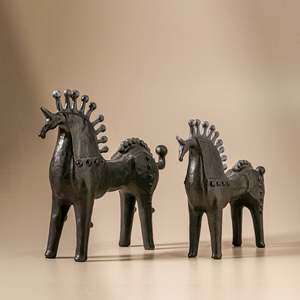 Figura Decorativa de Caballo de Cerámica Hecha a Mano, Acabado Antiguo, Escultura Ecuestre, Arte Rústico para Mesa, Artículo Coleccionable, Decoración del Hogar - Product Image 4