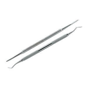 Lime à ongles professionnelle en acier inoxydable double extrémité et outil de dégrossissage 63-64, lot de 2 pièces pour une prise ferme, podologie, esthétique - Product Image 1