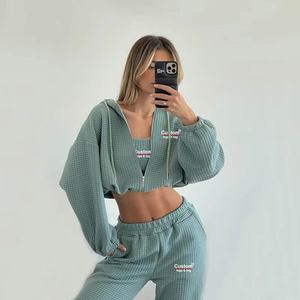 เสื้อสเวตเตอร์สวมหัวมีฮู้ดแบบสวมหัวมีเชือกผูกกระเป๋าจิงโจ้และโลโก้แบบลำลองสำหรับผู้หญิงออกแบบได้ตามต้องการ - Product Image 6