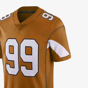 Maillot de football américain à col en V et manches courtes, couleur personnalisée, respirant, antibactérien, 100% polyester - Product Image 3