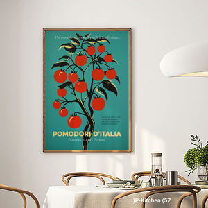Arte de pared navideño, póster con ilustración botánica de planta de tomate, decoración de pared de cocina escandinava, impresión en lienzo - Product Image 2