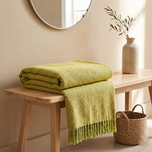 Manta Tejida de Algodón con Bandas de Contraste Cálidas y Flecos para Sofá, Cama, Sillón y Decoración Rústica Contemporánea del Hogar - Product Image 6