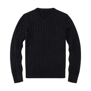 Suéter de Punto Personalizado con Logotipo, Casual, de Invierno, para Mujer, Diseño Sólido, Cuello en V, Manga Larga, Tejido Jacquard, Transpirable - Product Image 3