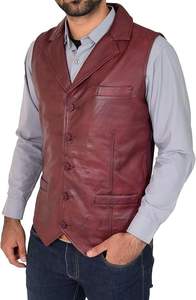 Gilet en cuir véritable respirant pour motard, coupe ajustée, disponible en gros – Meilleure vente pour hommes - Product Image 4