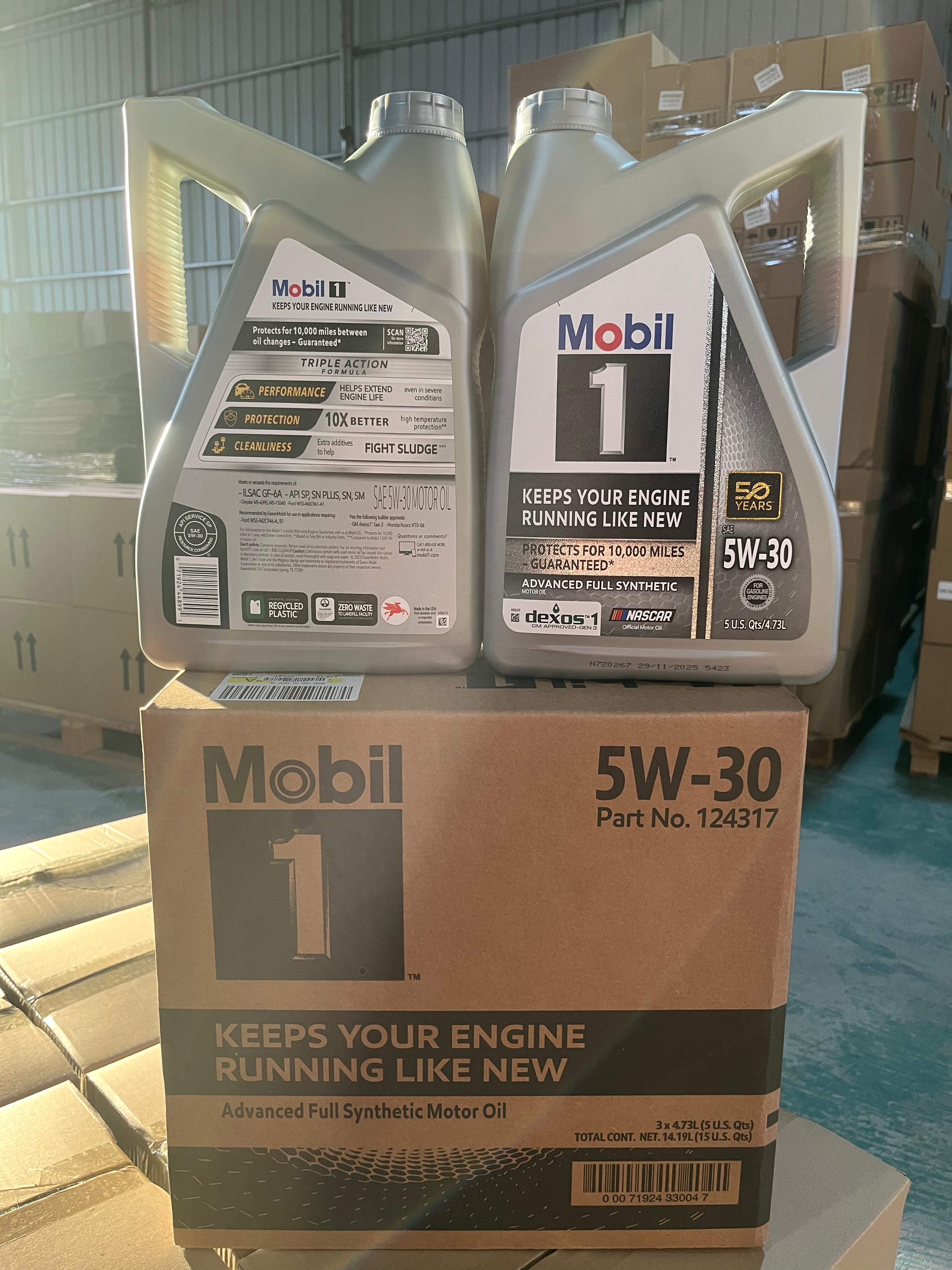 Mobil 1 5W-30 Full Synthetic Motor Oil Engine Lubricant for Passenger Cars Oil Parts Image 2