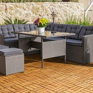 Carreaux de pont à emboîtement en bois d'acacia modernes classiques FG-VG012NW pour la décoration extérieure de la maison sur le balcon entrée jardin arrière-cour - Product Image 6